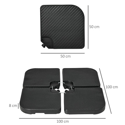 Weather-resistant parasol base, holds up to 80 kg of sand