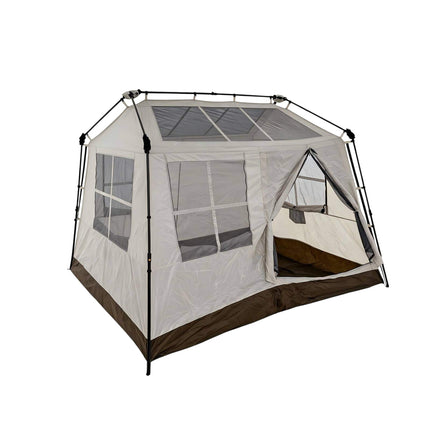4-Person Pop-Up Camping Tent with Mesh Windows & Skylights