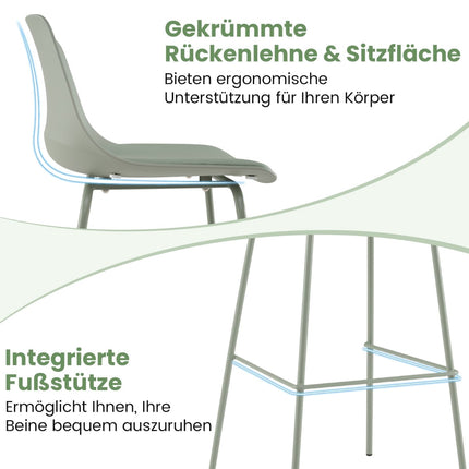 4 daļu bāra krēslu komplekts, mākslīgā āda, ergonomiska atzveltne