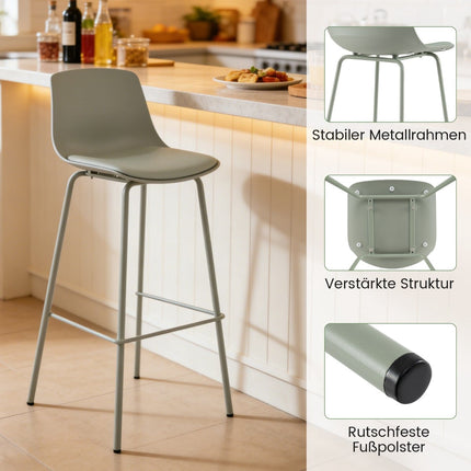 4 daļu bāra krēslu komplekts, mākslīgā āda, ergonomiska atzveltne