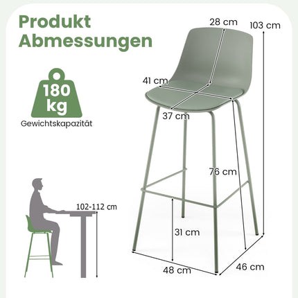 4 daļu bāra krēslu komplekts, mākslīgā āda, ergonomiska atzveltne