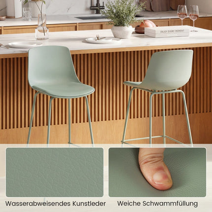 4 daļu bāra krēslu komplekts, mākslīgā āda, ergonomiska atzveltne