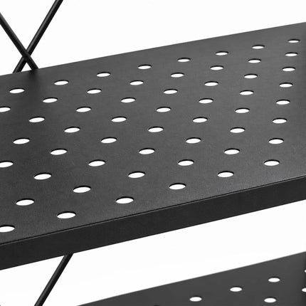 4-Tier Folding Steel Shelving Unit with Castors and Brakes, Black, 125 cm