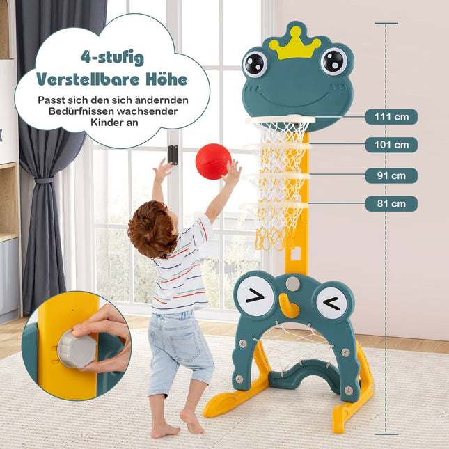 4-vienā regulējams bērnu sporta centrs - basketbolam, futbolam, golfam
