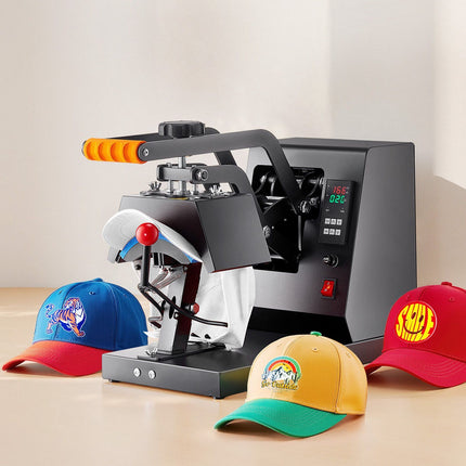 4-in-1 Cap Heat Press Machine, LCD Timer, Temp Control