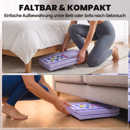 4-vienā salokāms Pilates dēļu komplekts ar pretestības lentēm