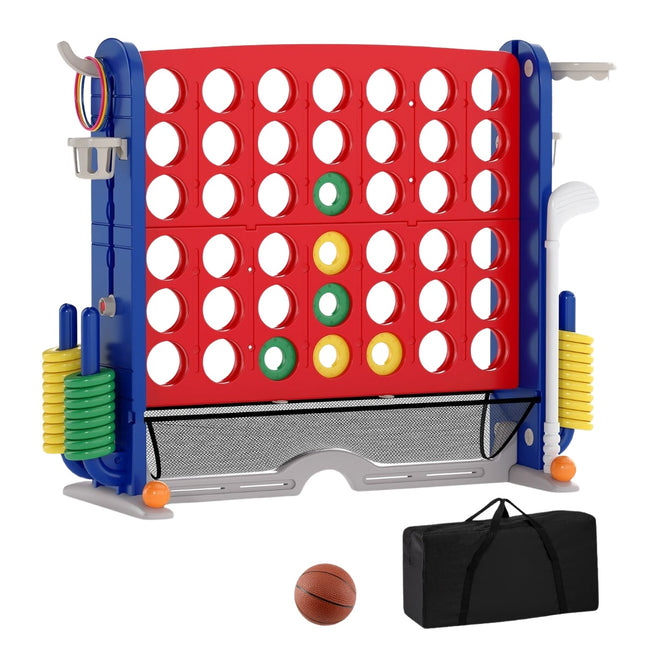 4-in-1 Giant Connect spēļu komplekts ar basketbolu, gredzenu mešanu, golfu