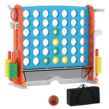 4-in-1 Jumbo spēļu komplekts: Connect 4, Basketbols, Gredzena mešana, Golfs