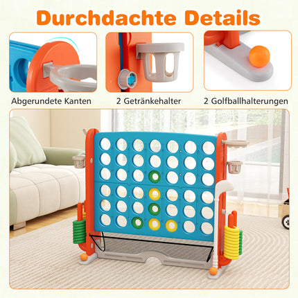 4-in-1 Jumbo spēļu komplekts: Connect 4, Basketbols, Gredzena mešana, Golfs