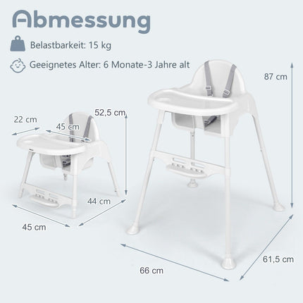 4 in 1 high chair baby high chair with removable tray baby high chair white
