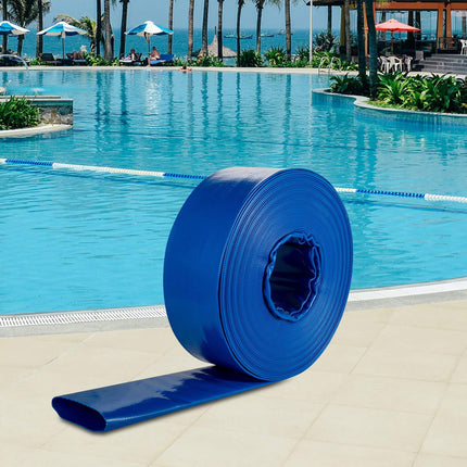 4 in x 105 ft PVC Lay Flat Discharge Hose with Clamps