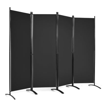 4 daļu saliekama starpsienu privātuma aizslietne mājām, birojam, 220 x 51 x 173 cm, melna