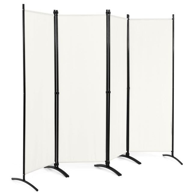 4 daļu salokāma starpsiena mājas birojam, 220 x 51 x 173 cm, balta