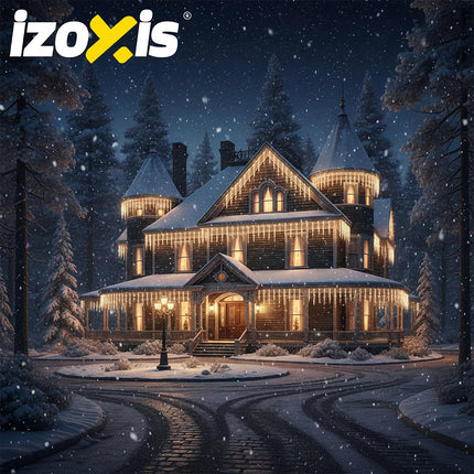 500 silti baltas LED Ziemassvētku lampiņas, 22,5 m, 8 režīmi
