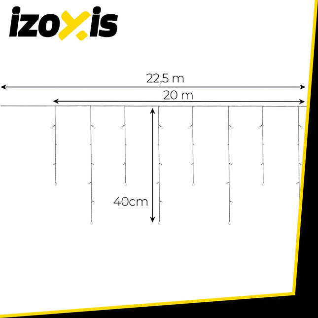 500 silti baltas LED Ziemassvētku lampiņas, 22,5 m, 8 režīmi