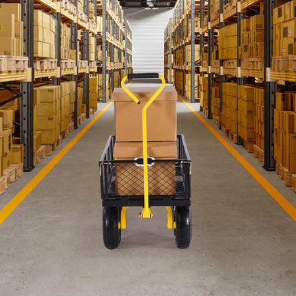500 lb Steel Garden Cart With 10 in Tires, Removable Sides