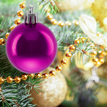 50 spīdīgas Ziemassvētku eglīšu rotājumi, glancēta apdare