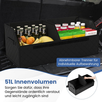 51L saliekams automašīnas bagāžnieka organizators ar vāku un nodalījumu