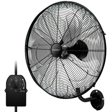 Ø56 cm sienas ventilators, svārstveida ventilators noliktavai, siltumnīcai, darbnīcai, terasei un pagrabam, melns