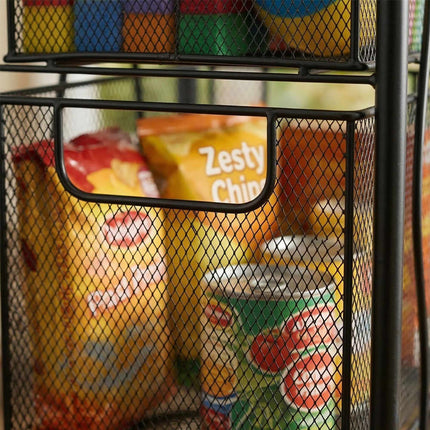 5 atvilktņu uzglabāšanas ratiņi - plāns, ritenīši uz ritenīšiem