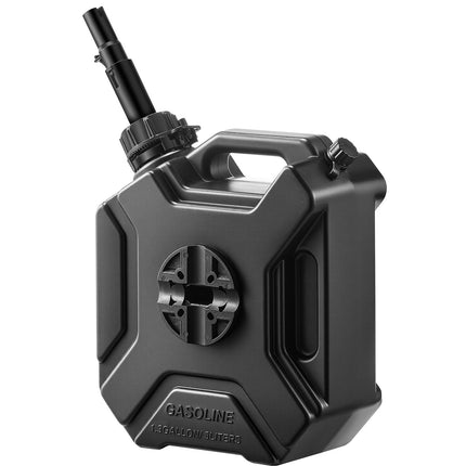 5L Gas Can with Spout and Lockable Bracket, Black