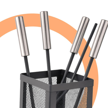 5 daļu nerūsējošā tērauda kamīna instrumentu komplekts