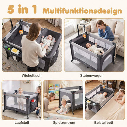 5-vienā bērnu komplekts rotaļām ar matraci – melns