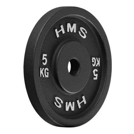5 kg čuguna svara plāksne, 31 mm caurums, melna