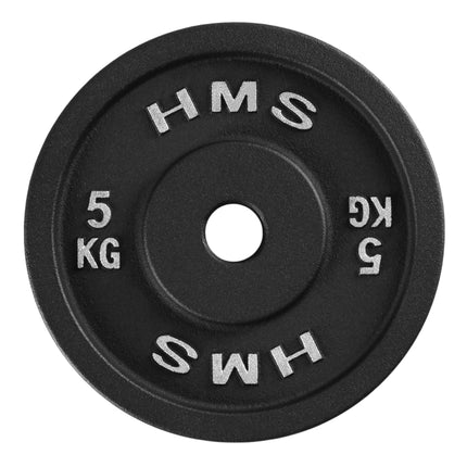 5 kg čuguna svara plāksne, 31 mm caurums, melna