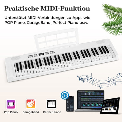 61 taustiņu salokāma elektroniskā klaviatūra ar MIDI un dalījumu