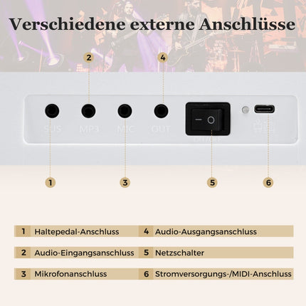 61 taustiņu salokāma elektroniskā klaviatūra ar MIDI un dalījumu