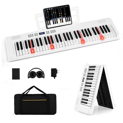61 taustiņu salokāma elektroniskā klaviatūra ar MIDI un dalījumu