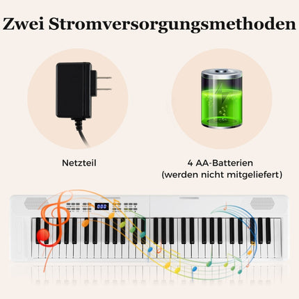 61 taustiņu salokāma elektroniskā klaviatūra ar MIDI un dalījumu