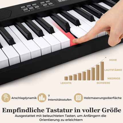61 taustiņu salokāma elektroniskā klavieru klaviatūra ar MIDI un dalījumu