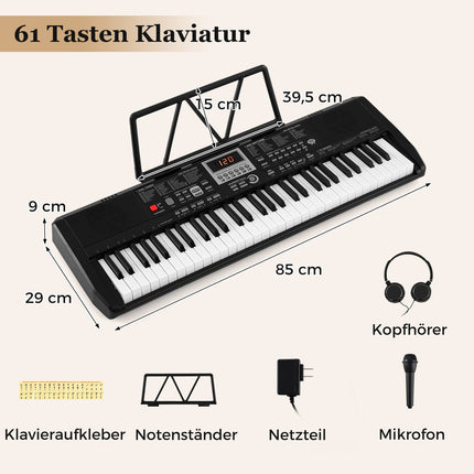 61 taustiņu pārnēsājama klaviatūra ar 200 ritmiem un toņiem
