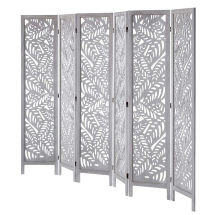 6-Panel Wood Room Divider, 66.9 in Folding Privacy Screen