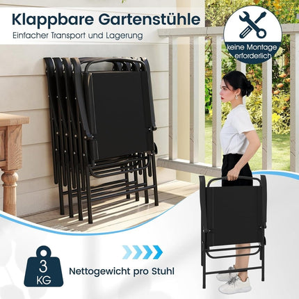 6 daļu āra ēdamistabas komplekts ar saulessargu un saliekamiem krēsliem