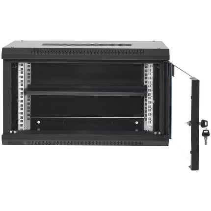 6U Wall-Mount 19-Inch Server Rack Cabinet, Locking Glass
