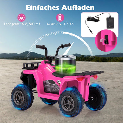 6V bērnu elektriskais kvadracikls ar funkciju uz priekšu un atpakaļ