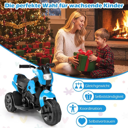 6 V bērnu elektriskais motocikls ar 3 riteņiem, LED gaismas