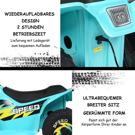 6V bērnu motocikls bērnu kvadracikls elektriskais bērnu kvadracikls 73 x 40 x 44,5 cm zils