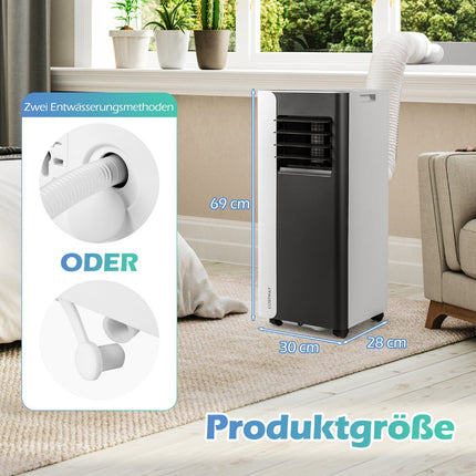 7000 BTU pārnēsājamais gaisa kondicionieris, 3 vienā, 28㎡ pārklājums