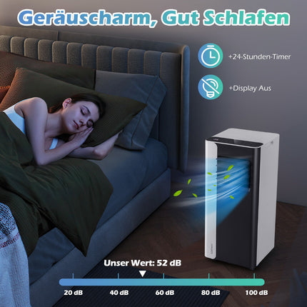 7000 BTU pārnēsājamais gaisa kondicionieris, 3 vienā, 28㎡ pārklājums