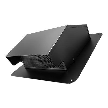 8-Inch Square Hooded Wall Vent Cover, Steel, Screen, Black