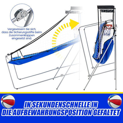 8 vienā basketbola mašīna ar 4 bumbām un gaisa sūkni un 8 spēles režīmiem, arkādes basketbola spēles, zaļa