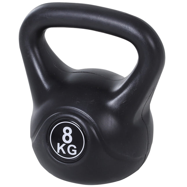 8 kg svaru bumba, pildīta ar smiltīm, melna, piemērota iesācējiem