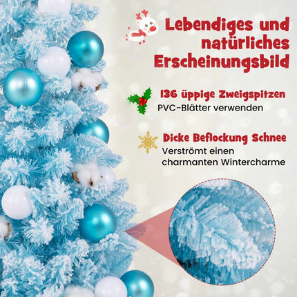 90 cm mini mākslīgā Ziemassvētku eglīte ar sniegu un cementa pamatni, Ziemassvētku eglīte, Chirstbaum, zila
