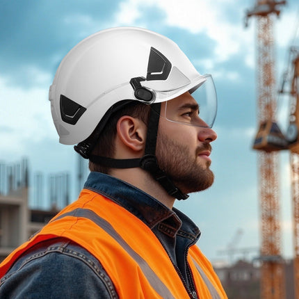 ANSI Z89.1 ABS Hard Hat With Visor, 6-Point Ratchet