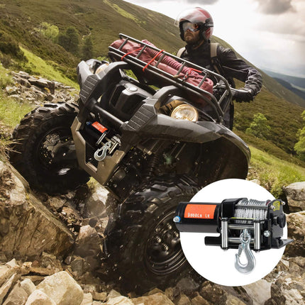 ATV Electric Winch 3000 lb, Steel Cable, Wired Remote