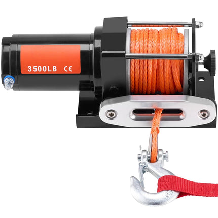 ATV UTV Electric Winch 3500 lb, Synthetic Rope, Wired Remote
